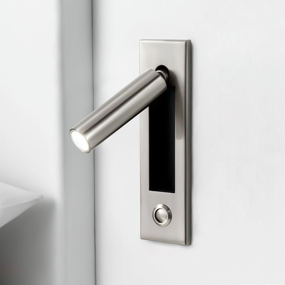 Adjustable Flush-Fold Bedside Sconce — Integrated Pull-Out Switch