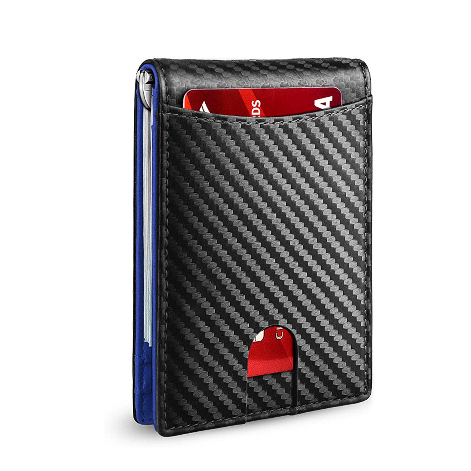 Cartera delgada AeroLuxe para hombre con protección RFID, tarjetero de cuero negro