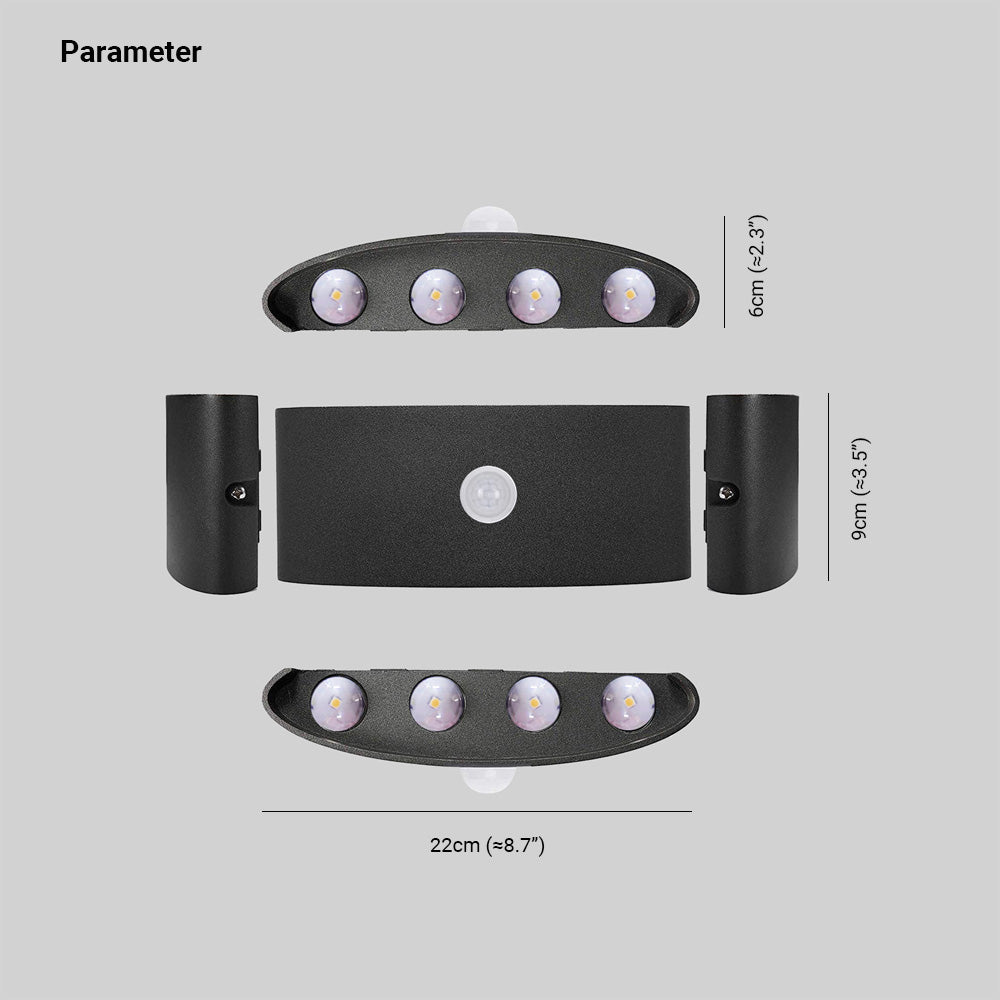 Applique murale LED Ray moderne, minimaliste, à éclairage haut et bas — structure métallique simple, noir et blanc