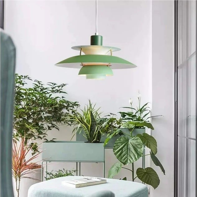Macaron-pendellampe — metallskjerm i 15 farger, E27, 30–50 cm