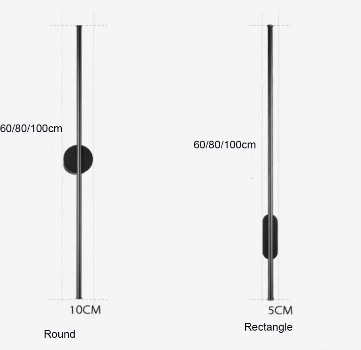 Vrimlo svart rörvägglampa