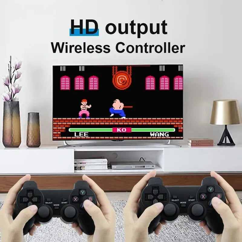 HDMI 4K-spillkonsoll for TV | 64GB med over 20,000 retrospill og 2 trådløse spillkontrollere