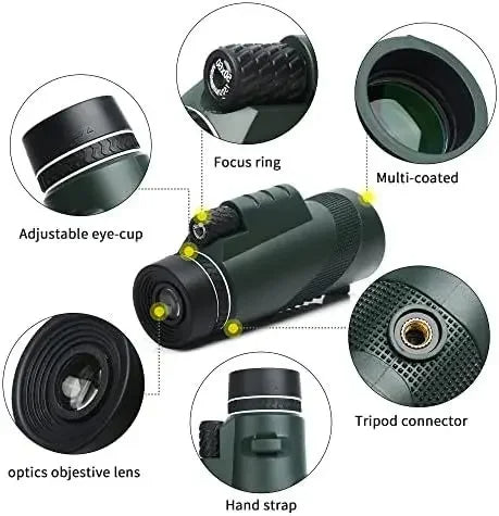 Military-Grade Monocular Telescope For Outdoor Viewing And Observation