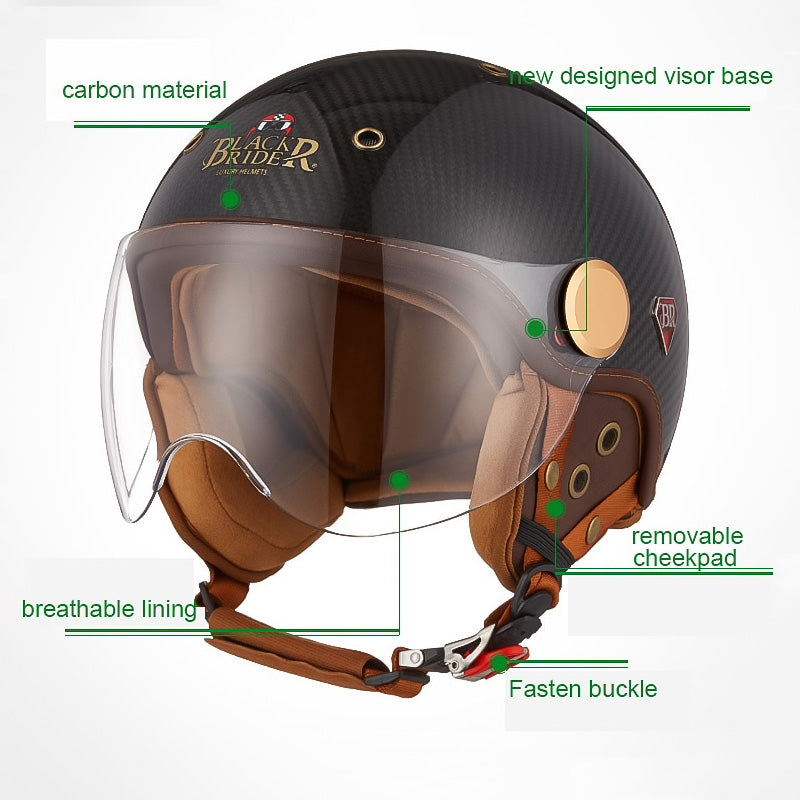 Topi keledar motosikal binaan gentian arang edisi
