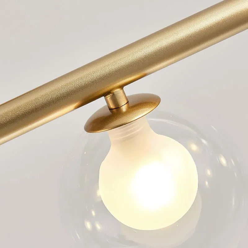 Zesty linjär pendellampa — nordisk design, 5 eller 6 ljuskällor, svart eller guld