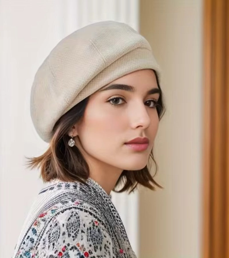 LumiCap Parisian Chic Kvinders Elegante Kasket, Åndbart Blødt Stof, One Size
