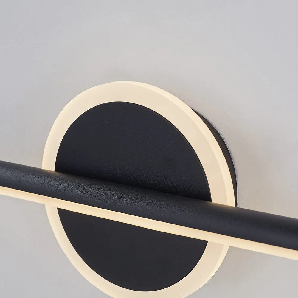 Arisha LED Linear Mirror Front Vanity Wall Lamp — Black/Gold, Switch-Controlled Dimming
