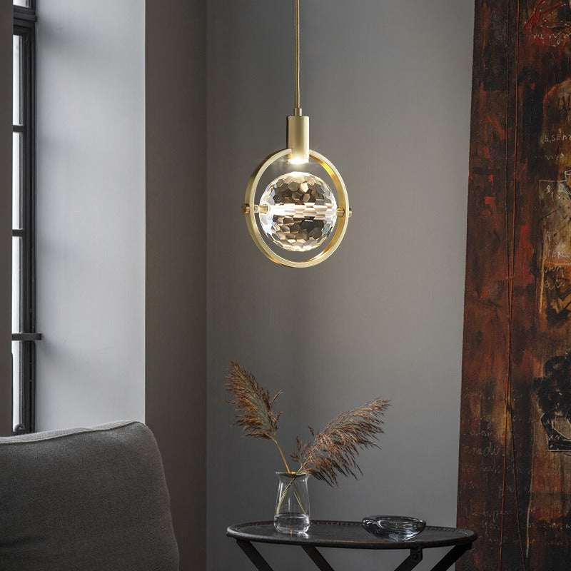 LumiNova | LED Ring Pendant With Crystal Accents | Orntli