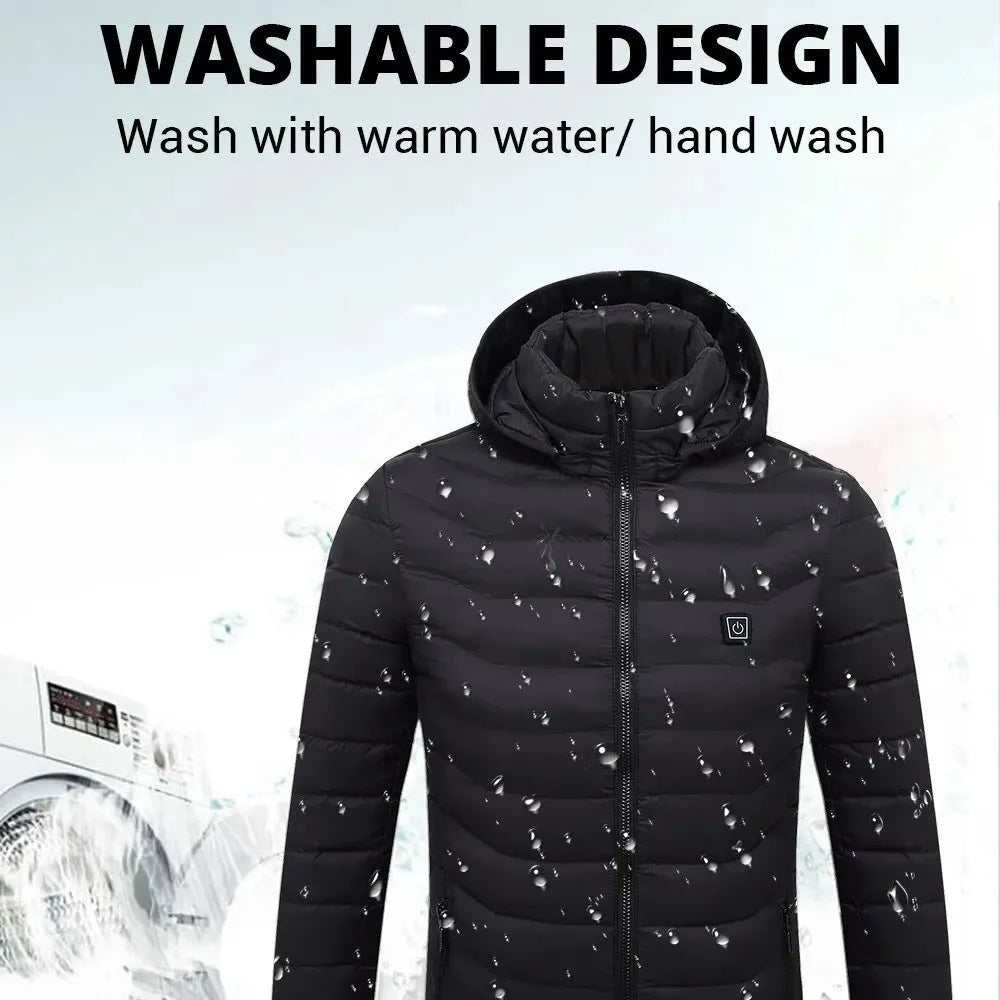Elektrisch verwarmd hoodie-jack met 11 verwarmingszones