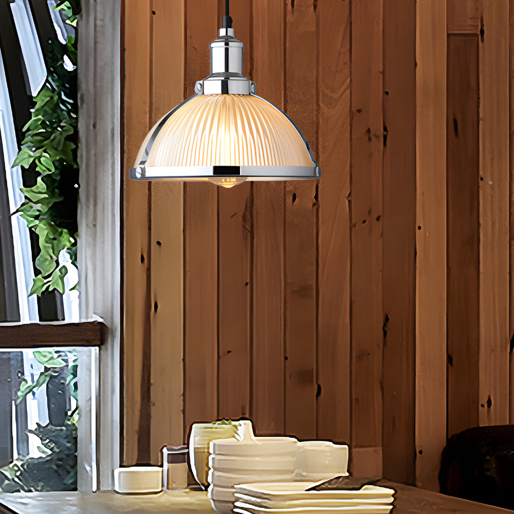 Candelabru din sticlă vintage cu dungi Eloria Crest pentru săli de mese