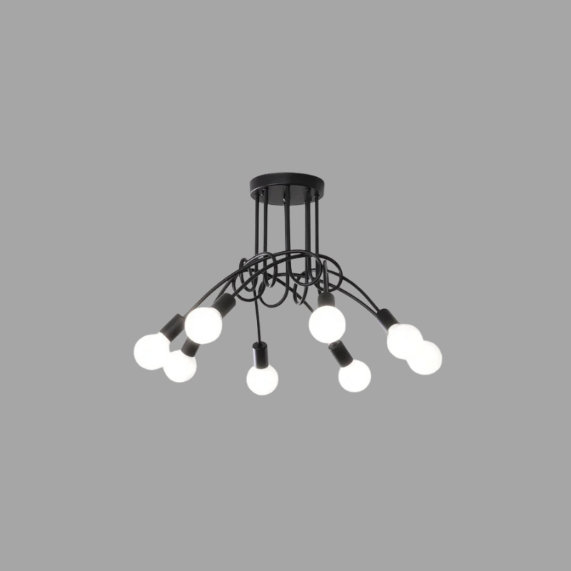 American Vintage kroonluchter - smeedijzeren LED hanglamp