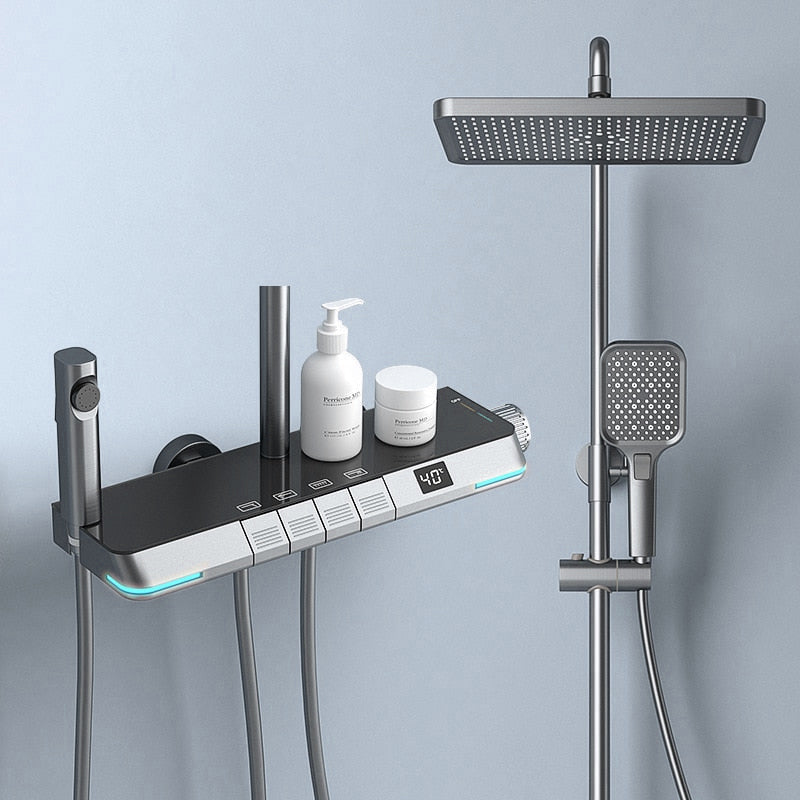 Thermostatisch digitaal display douchesysteem