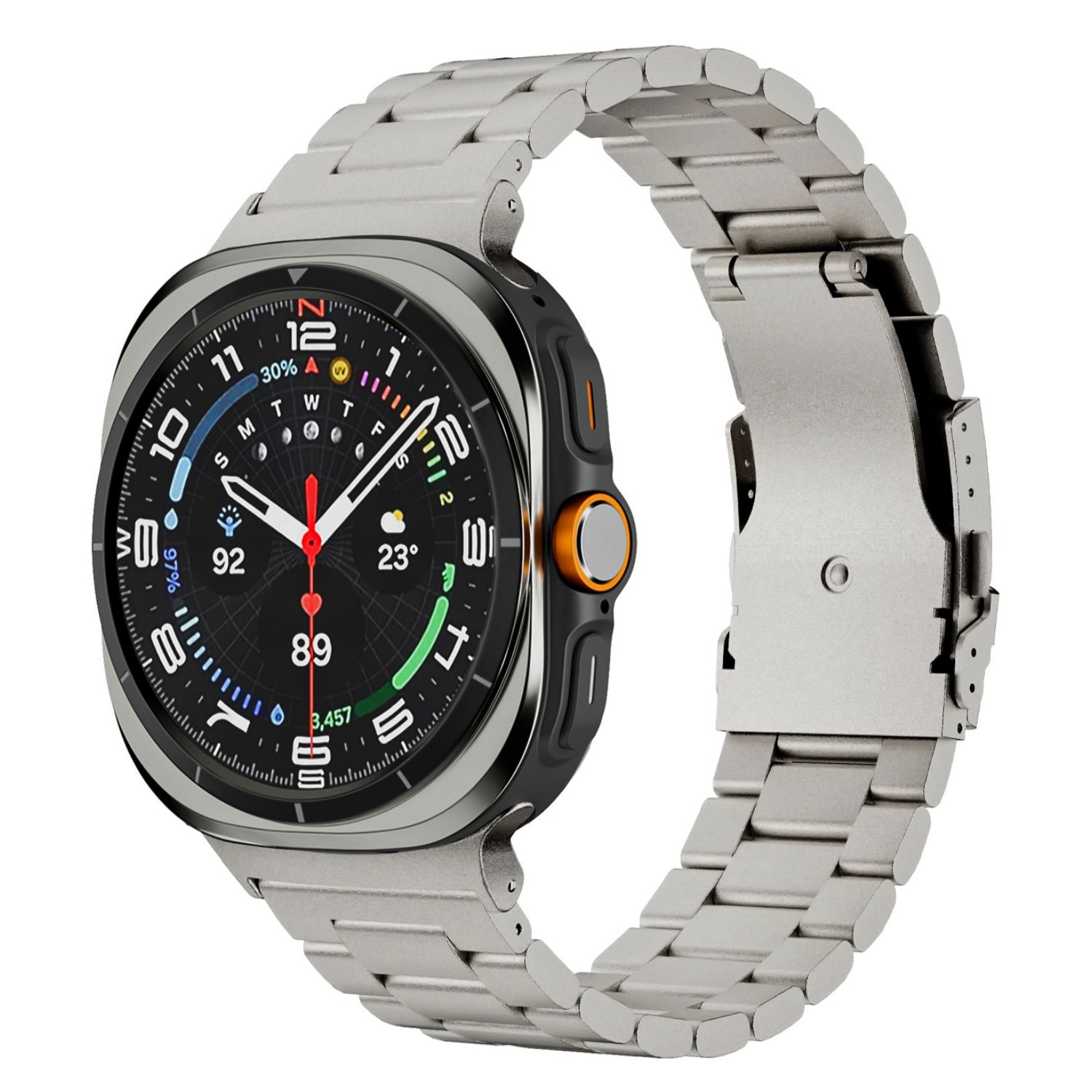 Anel de Titânio Estilo Empresarial para Samsung Watch Ultra