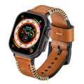 Tali Jahitan Tangan Kulit Untuk Apple Watch