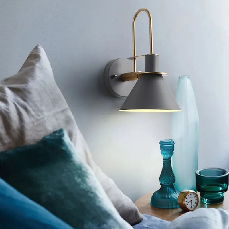 Valentina Vintage Metal Wall Lamp — Horn-Shaped Design, IP44 Rated, Hardwired Mount