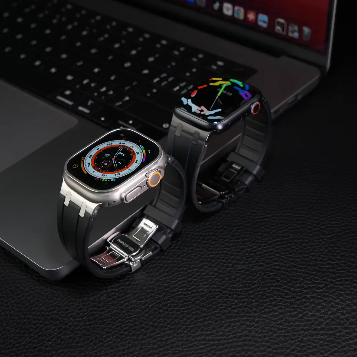 Cinturino in silicone di lusso con fibbia a farfalla AP per Apple Watch