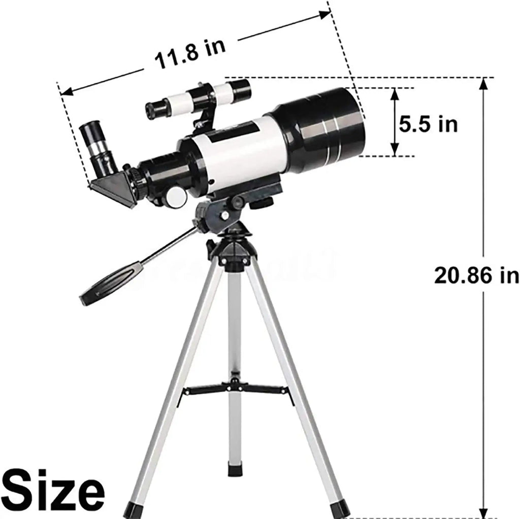 Professionelles astronomisches Teleskop – Mondbeobachtung mit Tischstativ – 150x Zoom