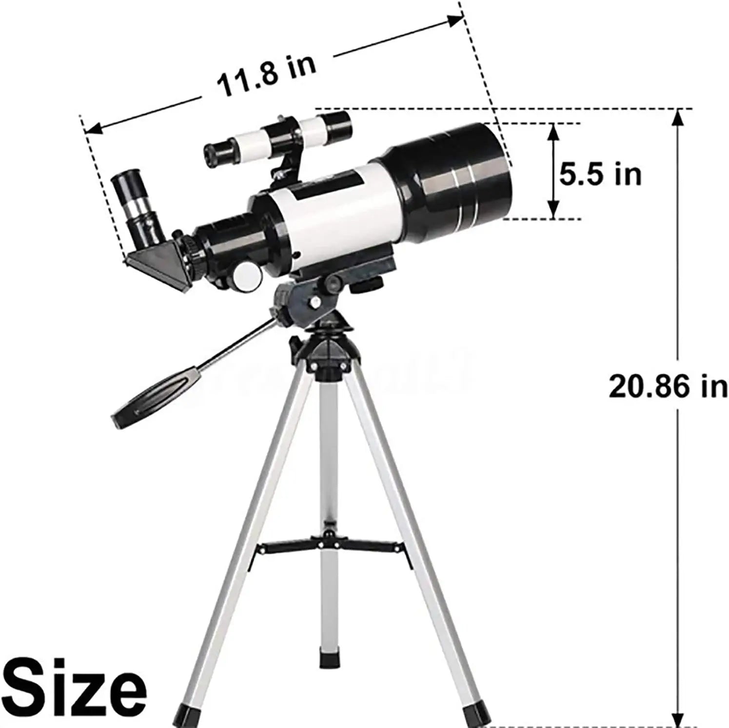 Professionelles astronomisches Teleskop – Mondbeobachtung mit Tischstativ – 150x Zoom