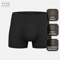 Men's Leak-Proof Boxer Briefs – 9-Layer Absorbent Zone, Bamboo, Washable