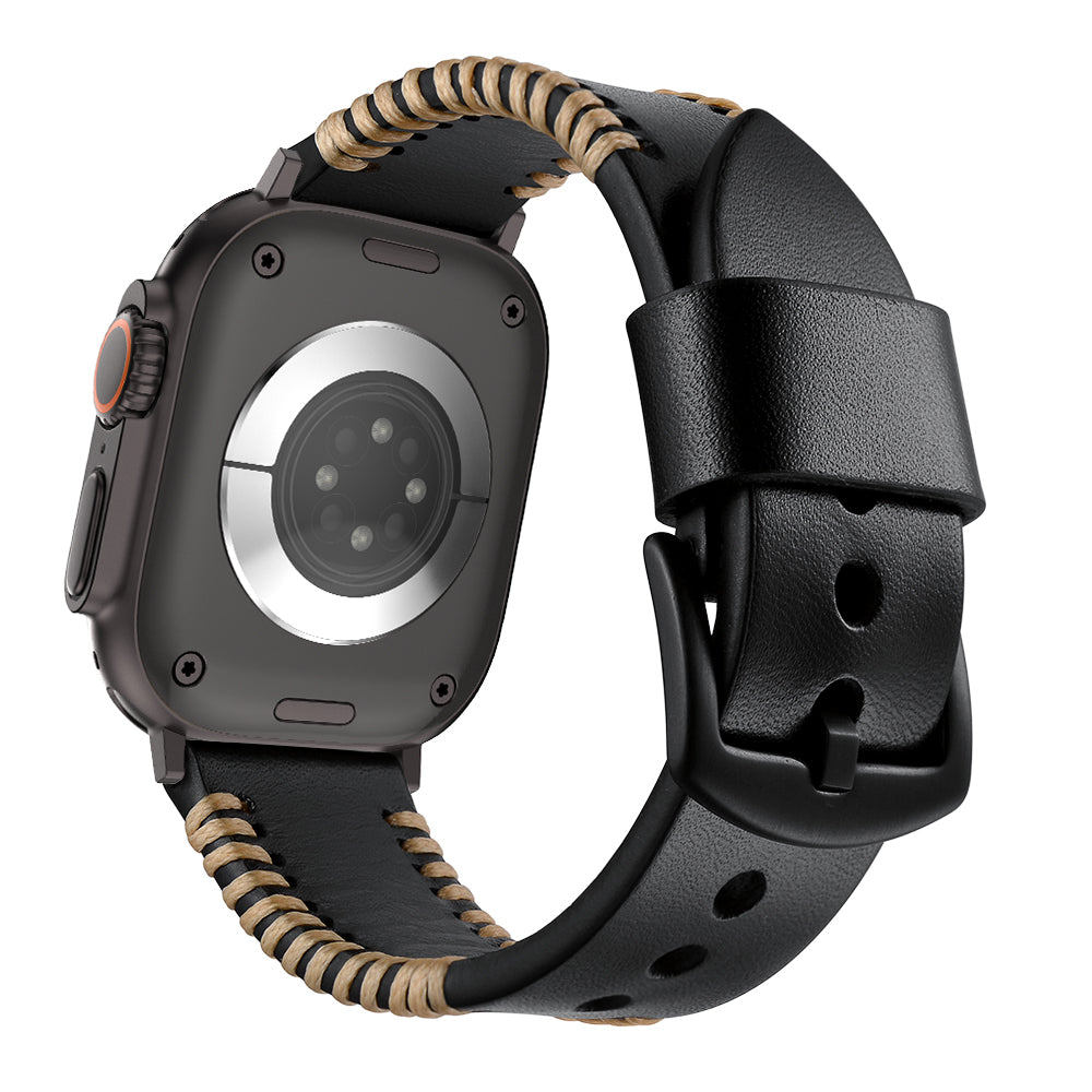 Tali Jahitan Tangan Kulit Untuk Apple Watch