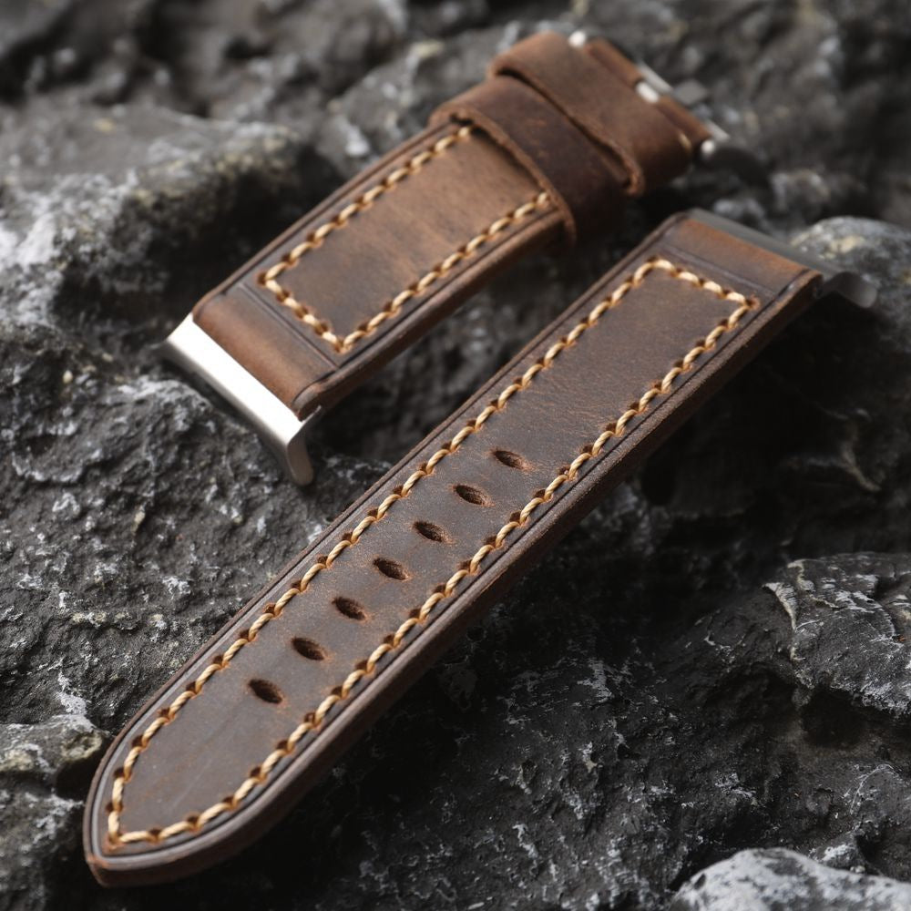 Kézzel készített masszív stílusú Samsung Watch Ultra szíj - Régi barna