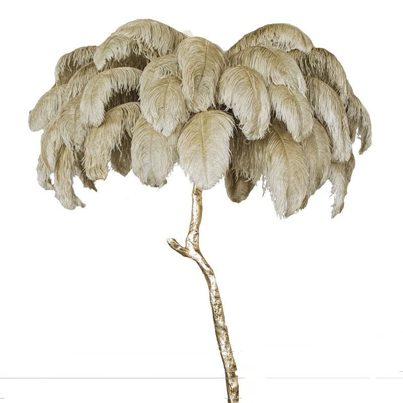 O'Moore Luxury Ostrich Feather Floor and Table Lamp - Nordic Warm Light