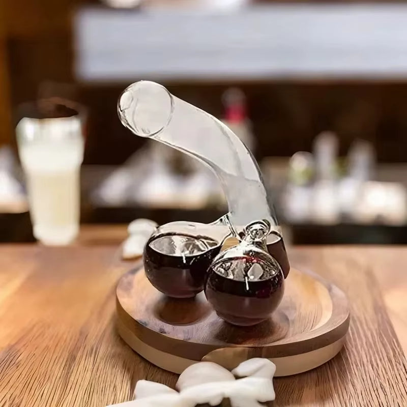 Decanter Curvo Gioioso per Aerazione del Vino e Centro Tavola Elegante
