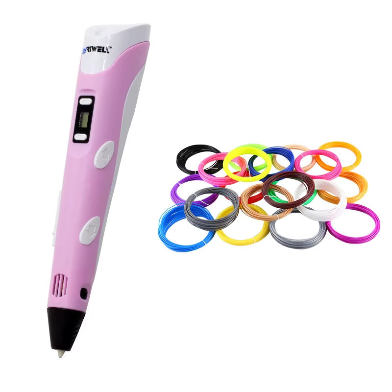 Nova 3D打印笔 - 适合儿童使用，配备20种颜色和100米耗材