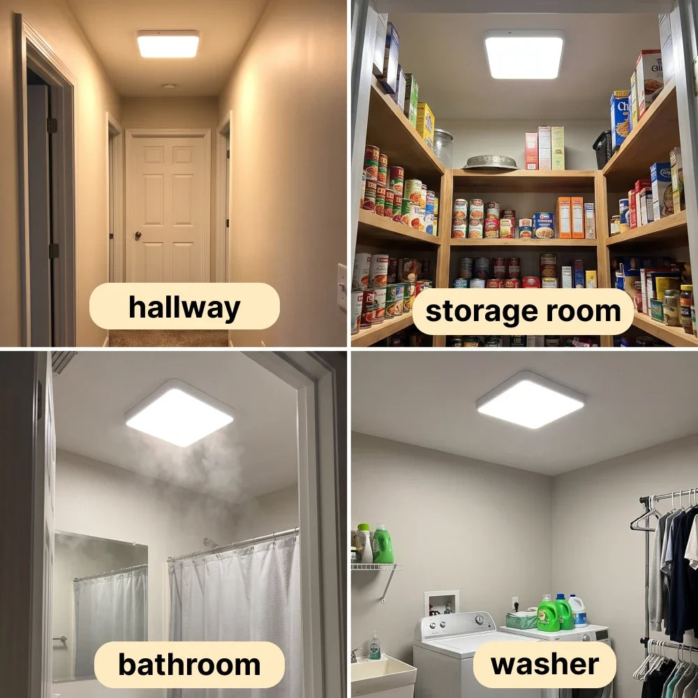 Ultra-Thin Motion Sensor Ceiling Light – Rechargeable, Magnetic Mount, Remote