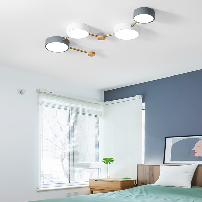 Arisha Modern LED Ceiling Light — Log Style White Grey
