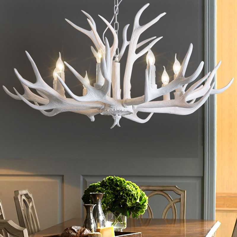 Silva Retro Deer Antlers Candle light Horn Resin Chandelier - Neutralighting