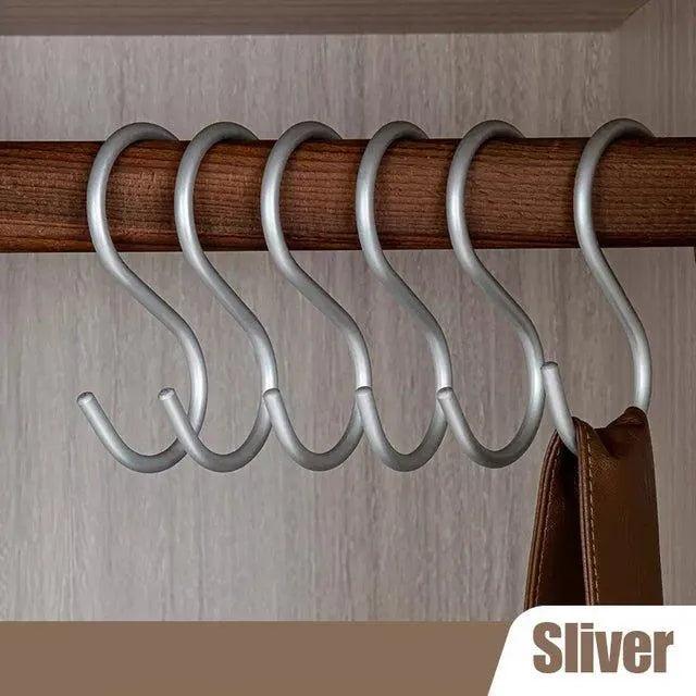 5 Stück matte goldene/silberne kleine S-förmige Hakenhalter │ Moderner praktischer Kleiderbügel