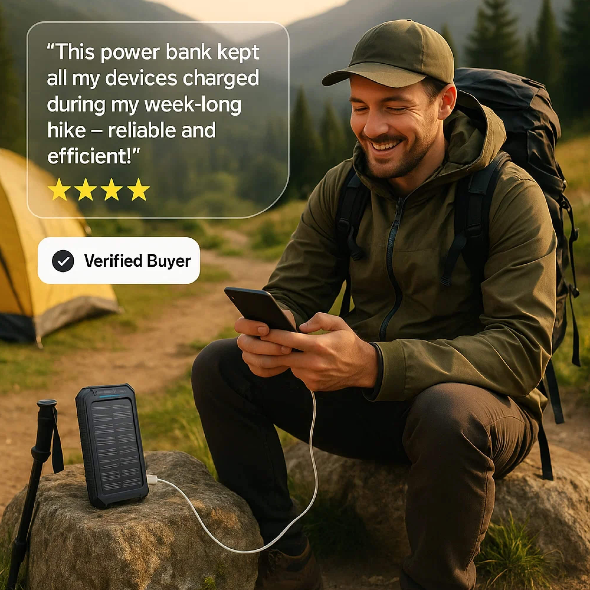 Waterproof Solar Charger External Power Bank 500000mAh