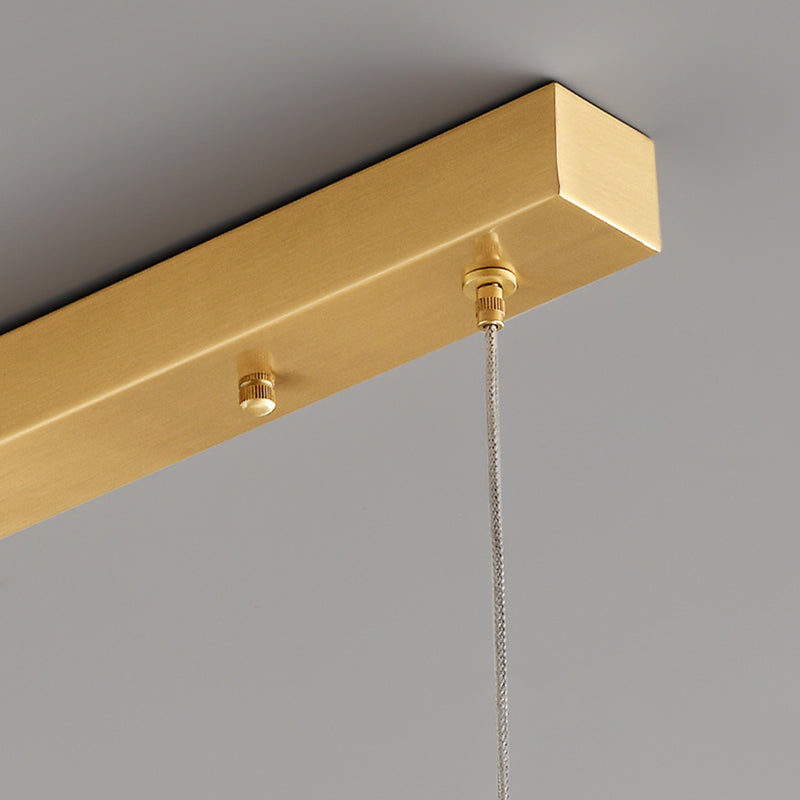 Arisha pendellampe i kobber/glas — moderne nordisk lineært design, messing/sort