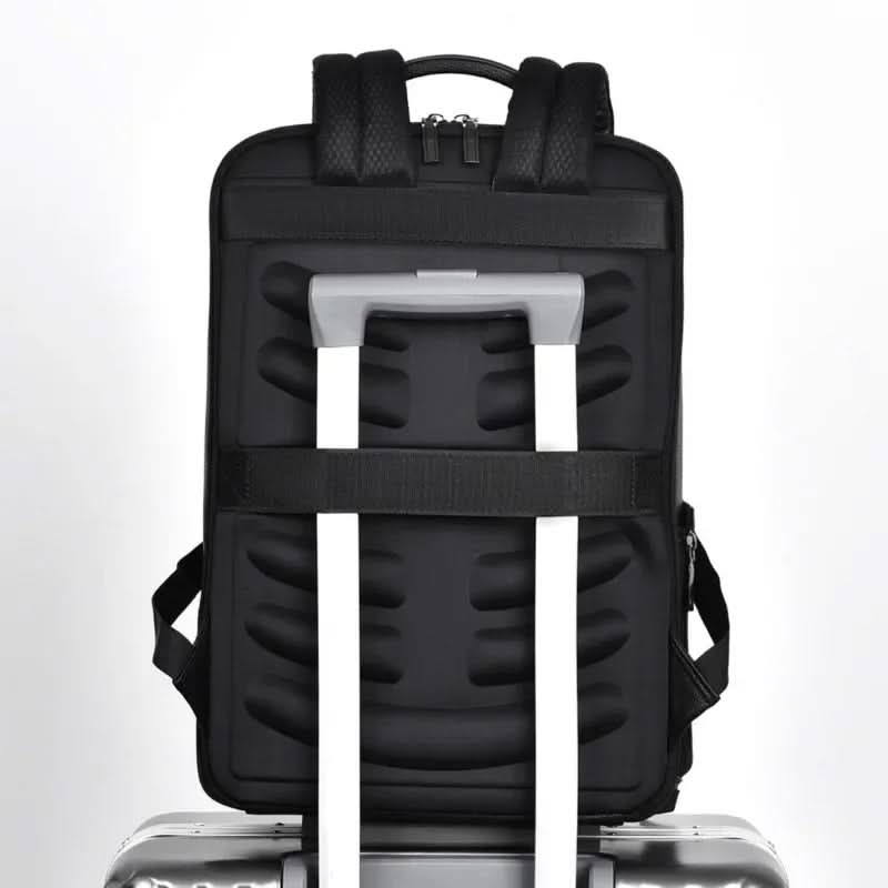 Zaino elegante in pelle con porta USB per laptop da 15.6 pollici, unisex