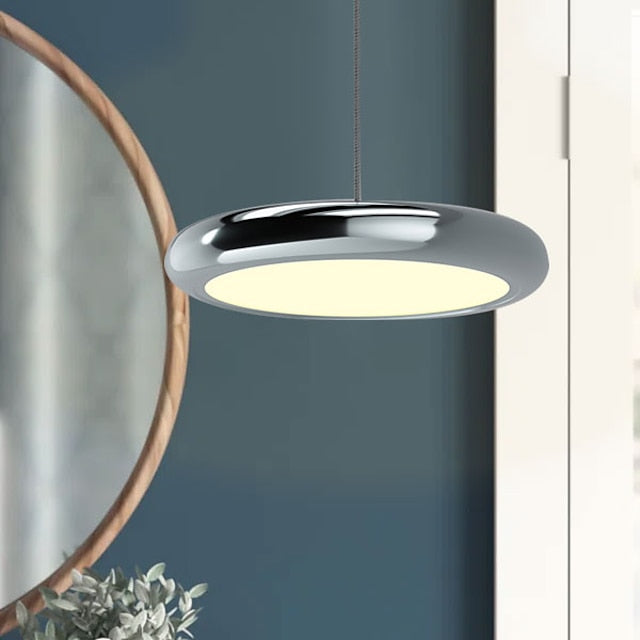 Aria Modern Minimalist Pendant Light — Red, Black, and Silver Metal Finish