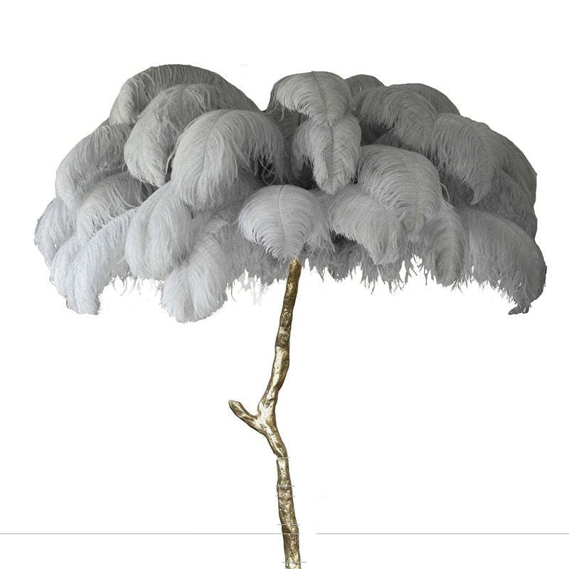 O'Moore Luxury Ostrich Feather Floor and Table Lamp - Nordic Warm Light