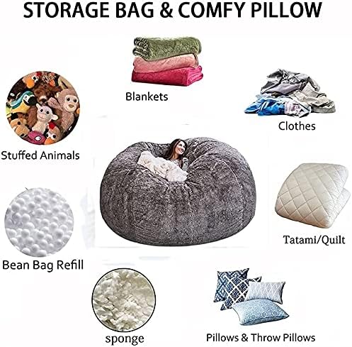 Housse géante CozyNest 5ft en fausse fourrure duveteuse - Housse ultra douce pour canapé lounge