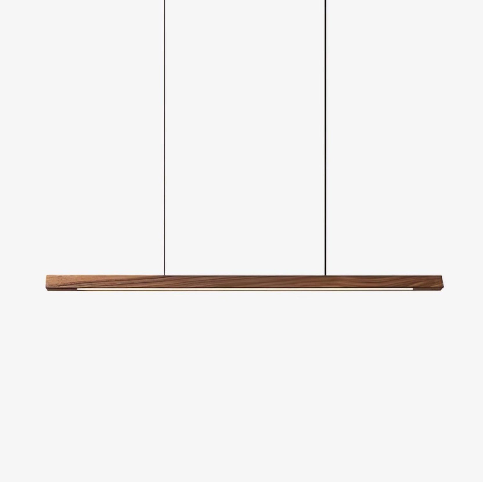 Höhenverstellbare lineare Holz-Pendelleuchte