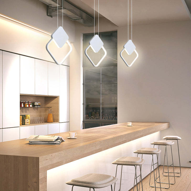 Nowoczesna lampa wisząca LED Doria — czarny/biały metal