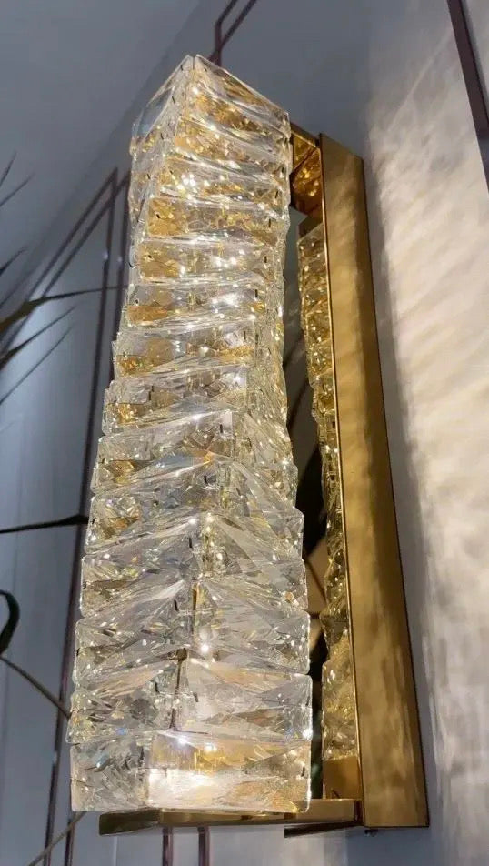 ルメニア 壁掛け灯 ステンレス鋼製 クリスタル装飾付き、三色の色温度