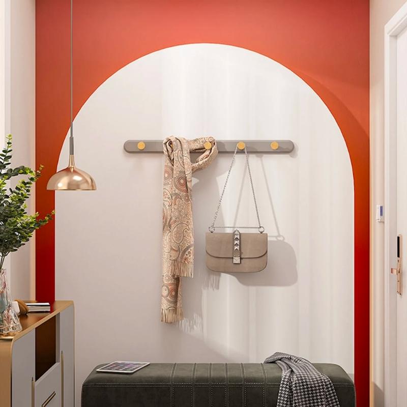 Porte-manteau mural taupe d'époque avec crochets