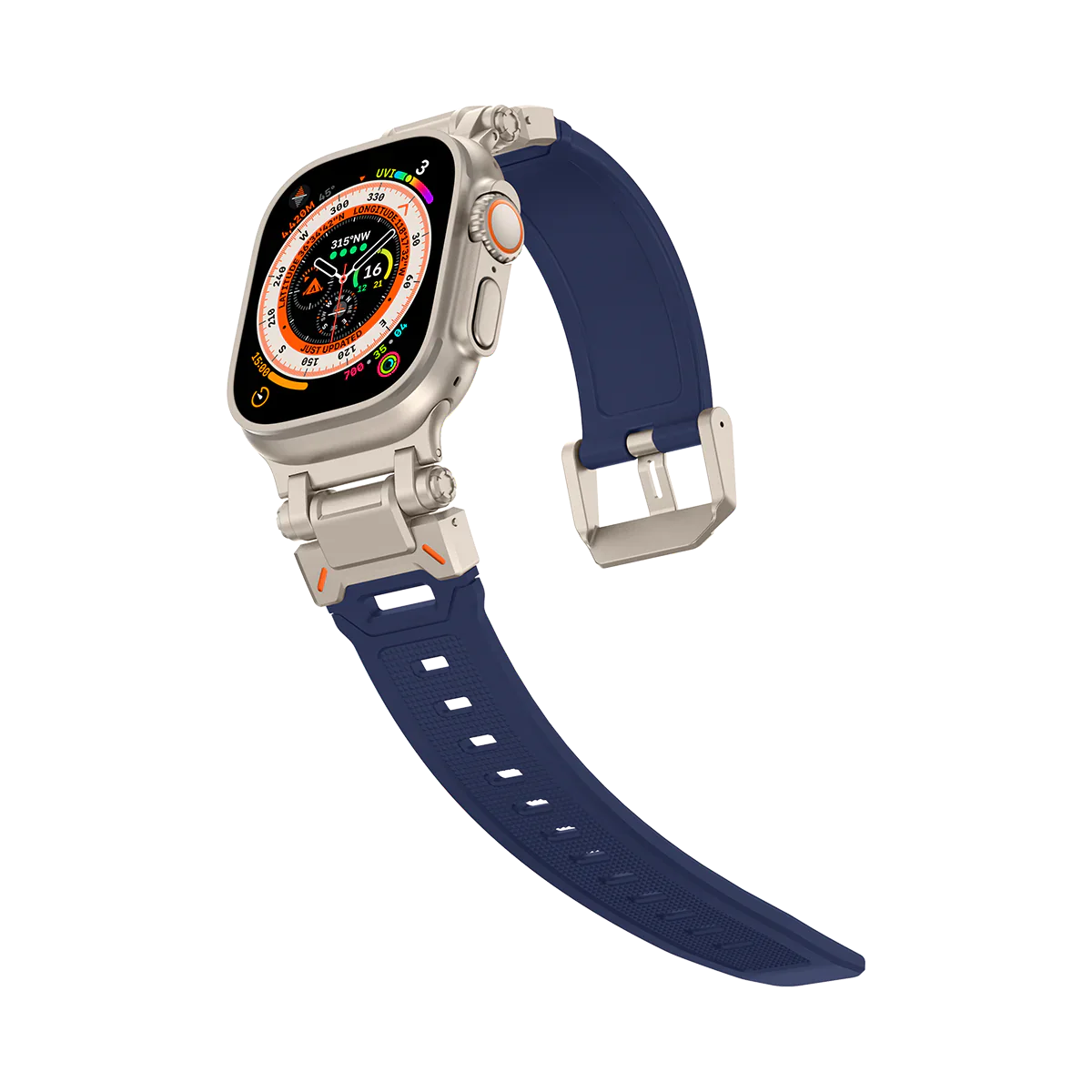 Új titán fém fej szilikon szíj Apple Watch-hoz