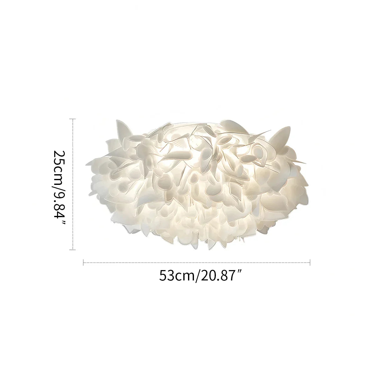 Hvid Blomstformet Indbygningsloftlampe - Orntli