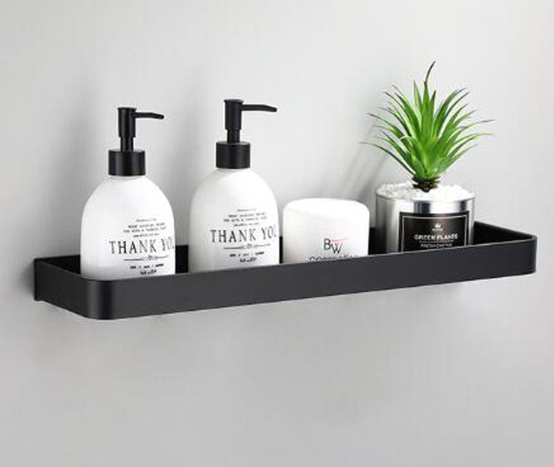 كيلان | رف حمام أسود مثبت على الحائط من الألمنيوم الفضائي | أورنتلي