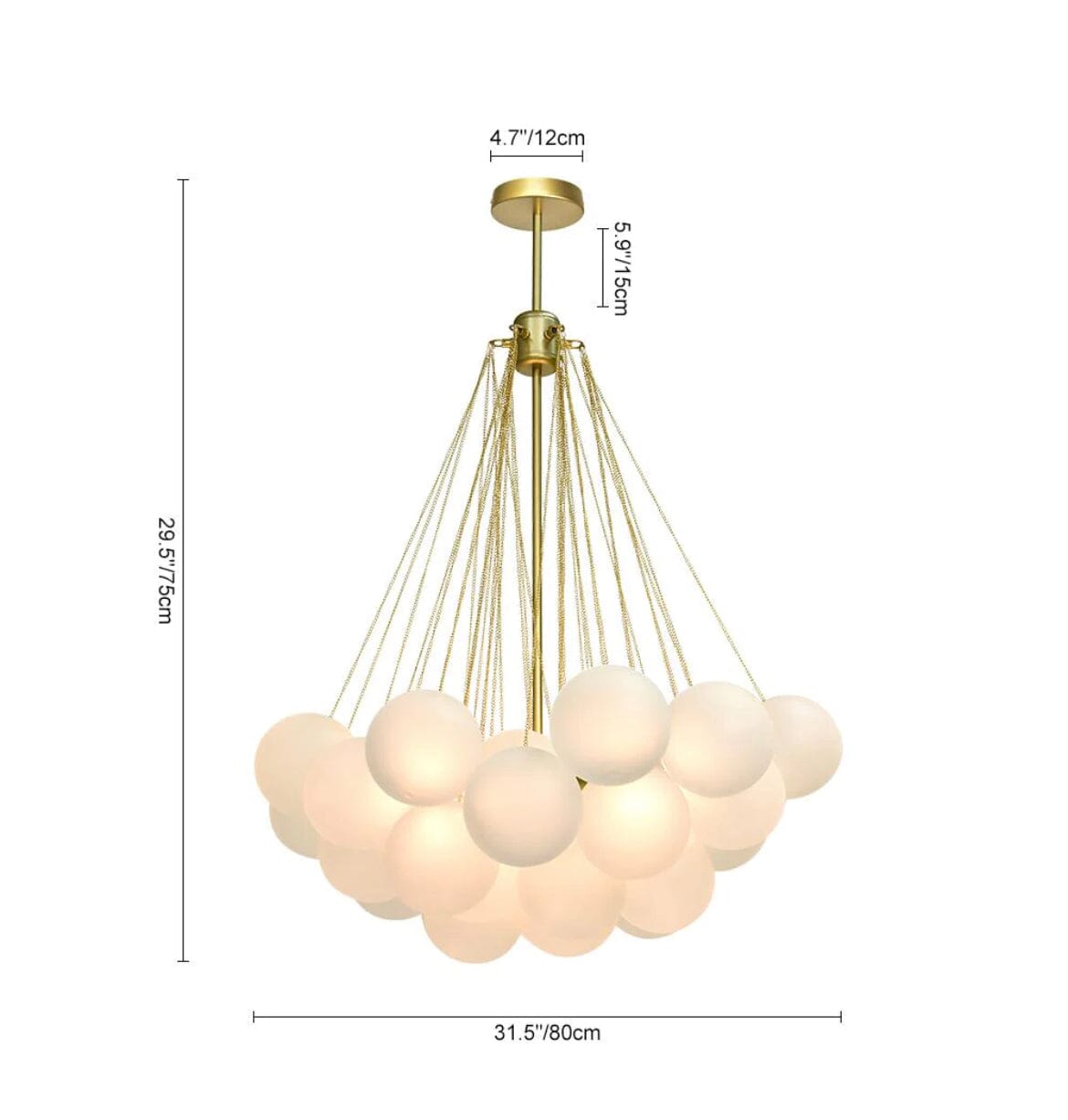 Lunera Frosted Globe Chandelier | Orntli