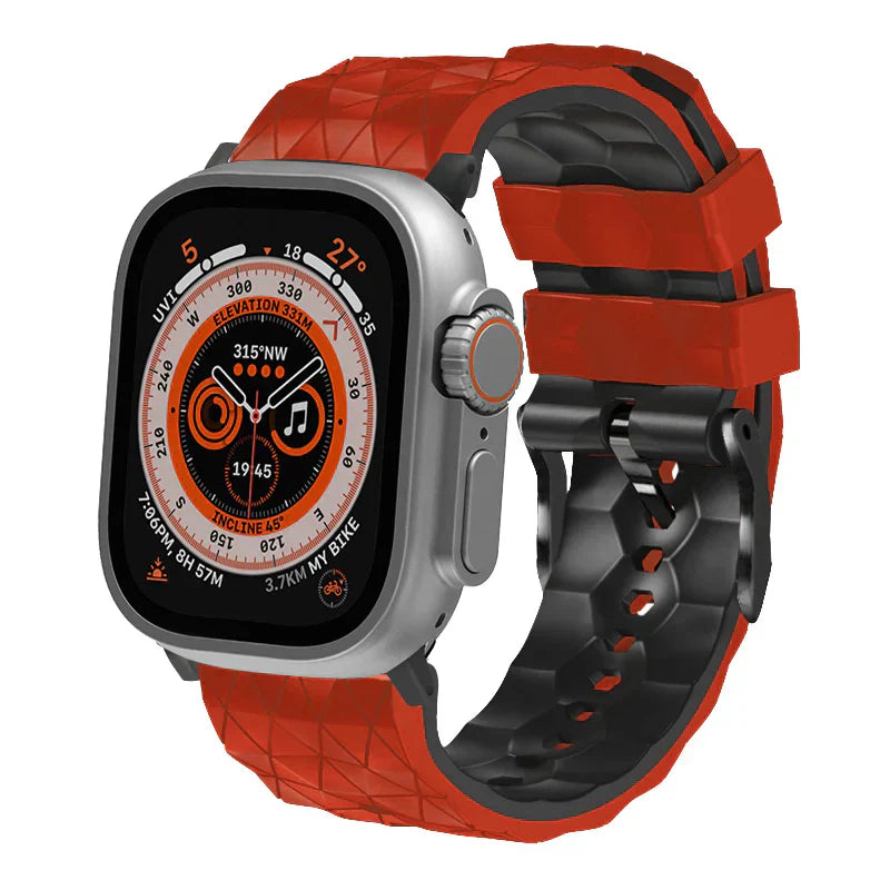 アップルウォッチ用二色フットボール柄スポーツシリコンバンド