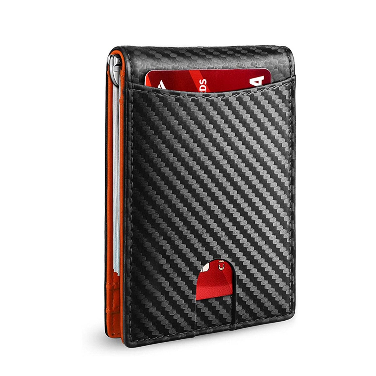 Cartera delgada AeroLuxe para hombre con protección RFID, tarjetero de cuero negro