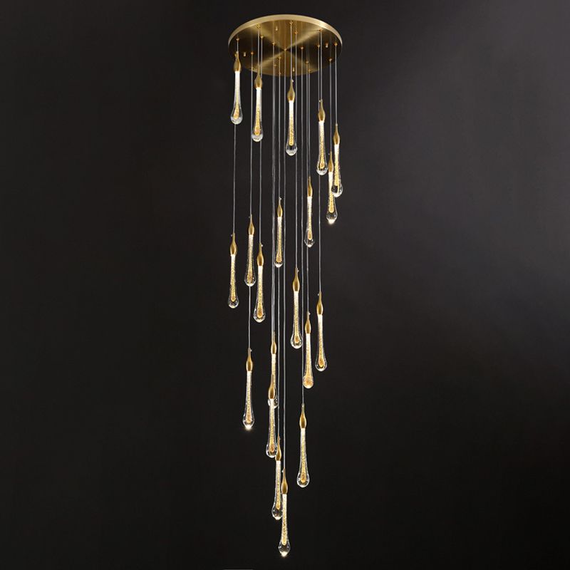 Gold Valentina Crystal Chandelier — Modern Teardrop Design