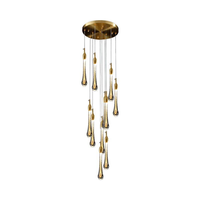 Gold Valentina Crystal Chandelier — Modern Teardrop Design